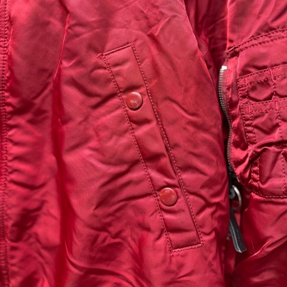 Alpha Industries Faux Fur Hood N-3B Parka – Red Reversible Nylon - Picture 11 of 13